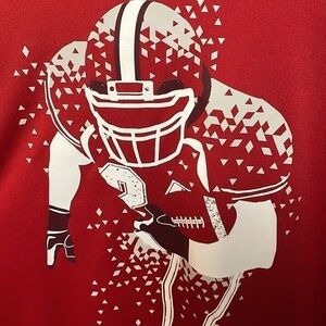 ALL In Motion Boys, Long Sleeved, Red, shirt with Football Graphic, Size 16